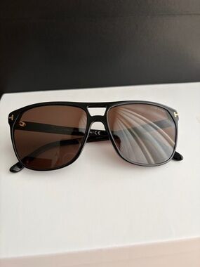 Tom Ford Black Frame Sunglasses with Brown Lenses